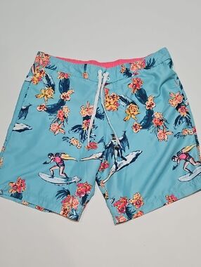 Batman And Robin Aqua Floral Surf Board Shorts